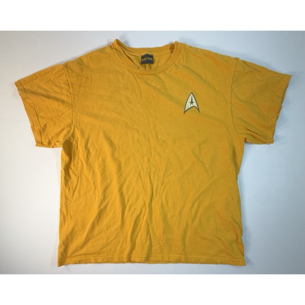 Star Trek Shirt Mens Medium Yellow Uniform Logo Sci Fi Graphic Tee